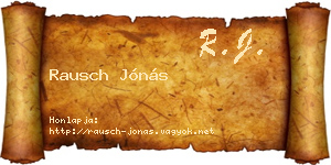 Rausch Jónás névjegykártya